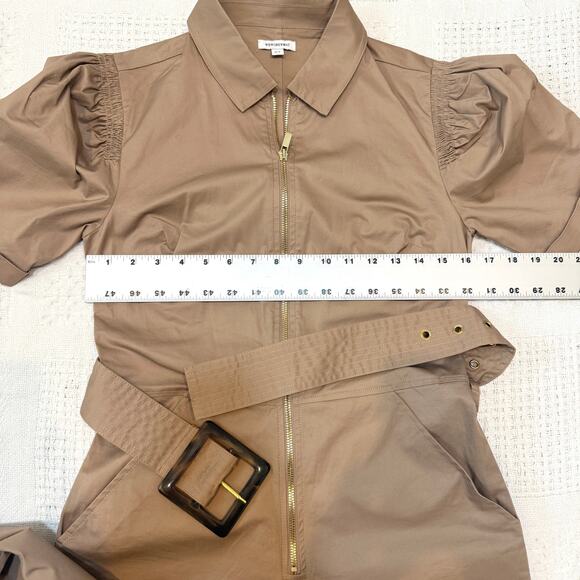 WeWoreWhat small belted puff sleeve zip front jumpsuit P 2803 - Picture 3 of 12